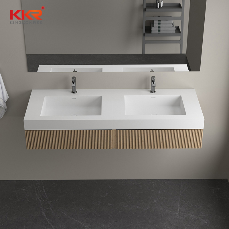 Двойная раковина для ванной из искусственного камня, белая