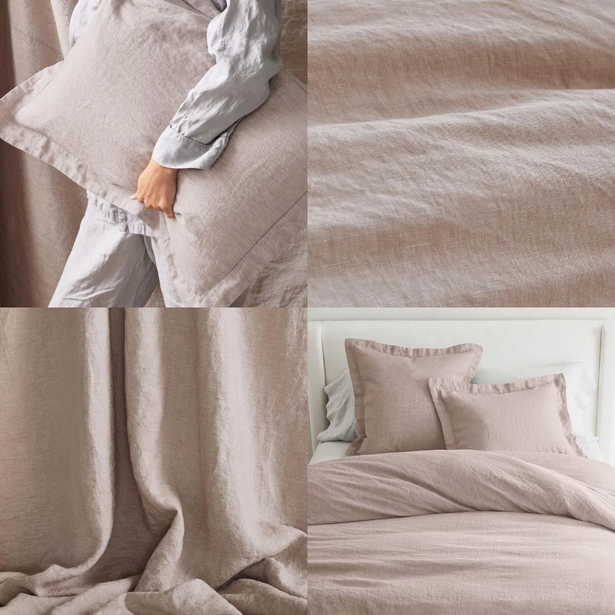 Queen Size in Smoky Quartz Color of Flax Duvet Coverlet