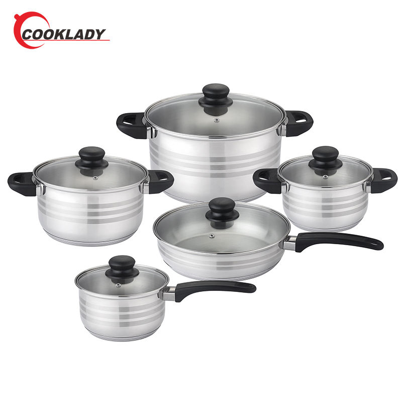 Hot Sale Durable Cooking Hot Pot Casserole Stainless Steel Cookware Set with Bakelite Handle