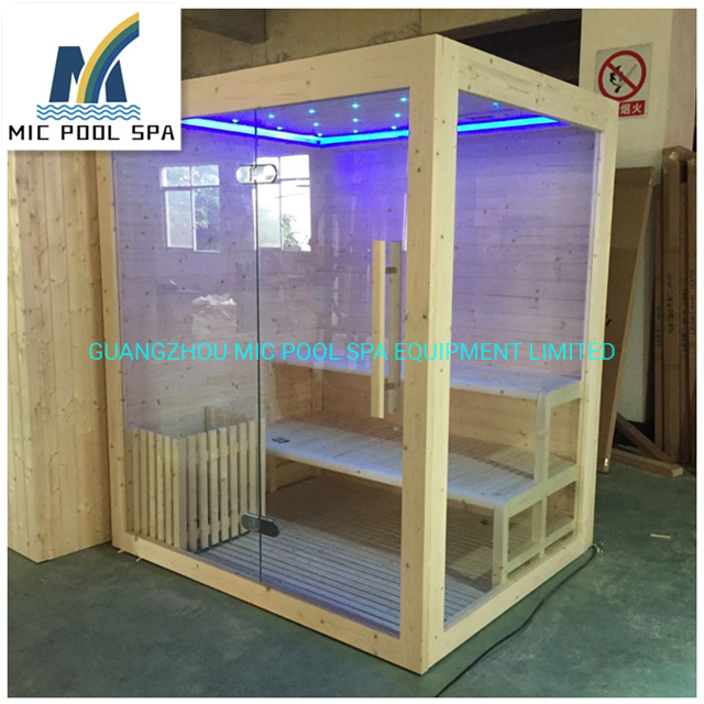 2-6 Person Wood Steam Sauna Room Large Size Solid Wood Infrared Steam and Dry Portable Sauna Room