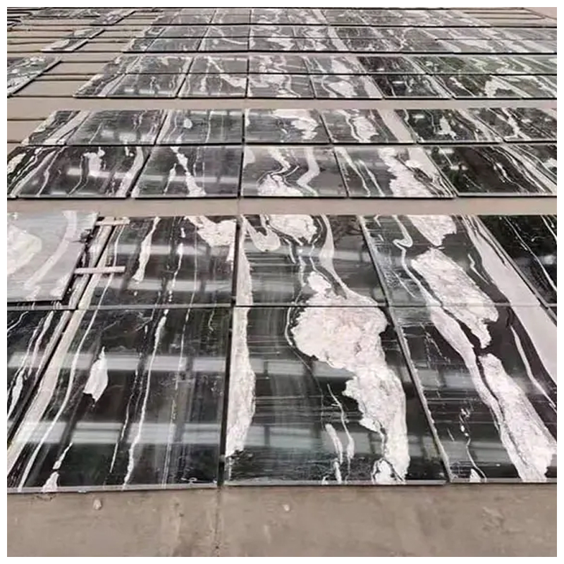 Brazilian Black and White Copacabana Quartzite Tiles