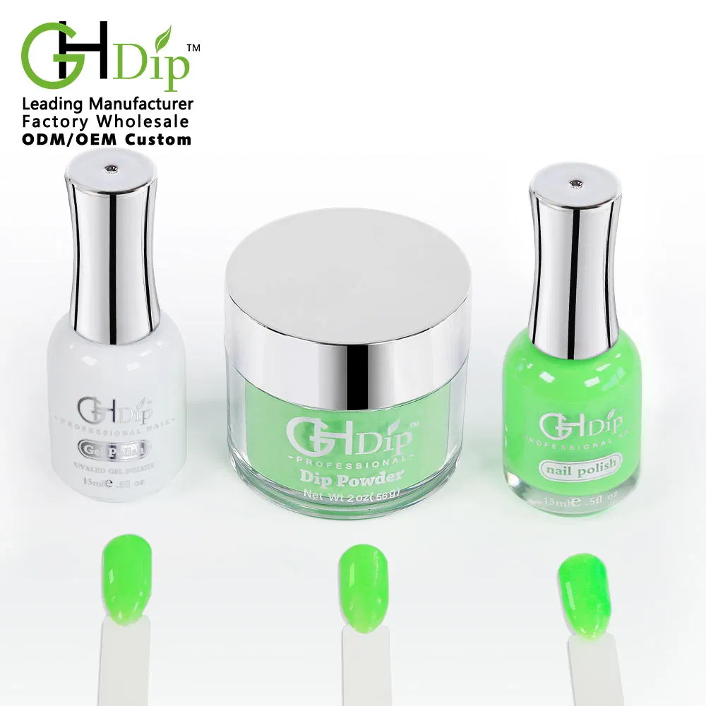 Wholesale Private Label Colored Dipping Nail Acrylic Powder 3 In1 Jars for Nail