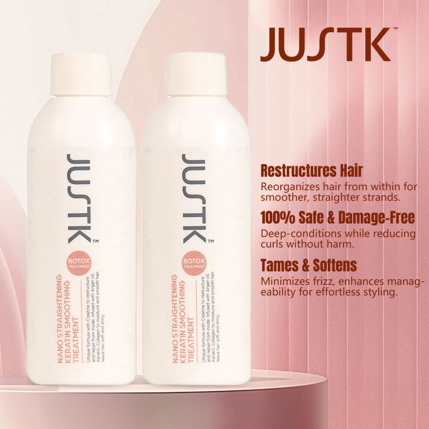 Justk Wholesale Keratin Hair Treatment Argan Oil Smoothing Nano Straightening Hair Cream