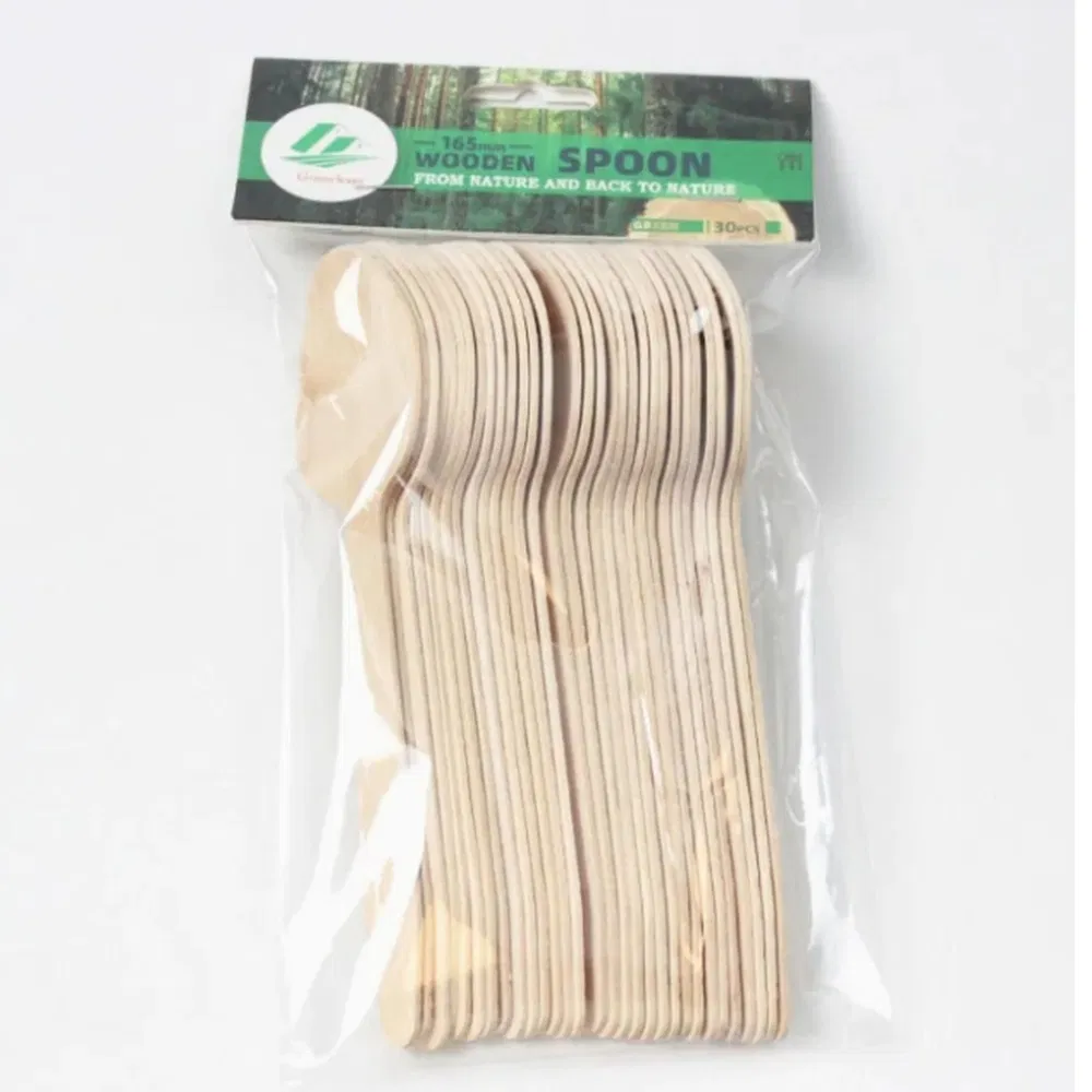 Biodegradable Food-Grade Wooden Tableware Distributor Custom Eco-Friendly Disposable Wooden Spoon