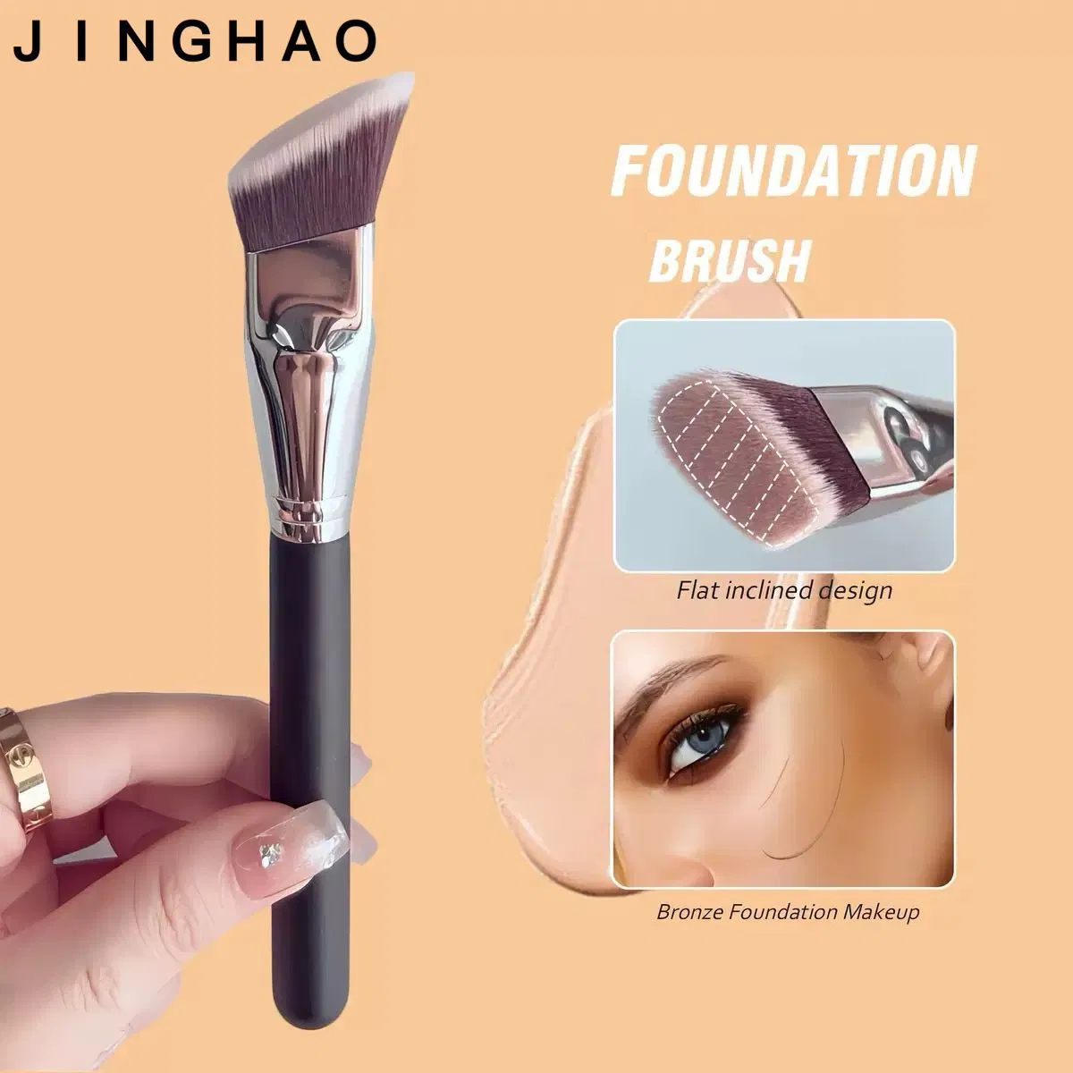 Angled Foundation Brush, Trapezoidal Magic Contour Brush, Flawless Concealer Makeup Brush