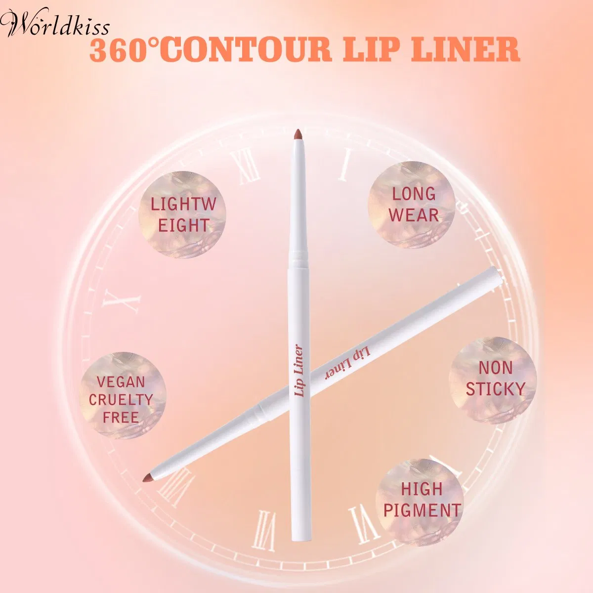 OEM Brown Vegan Waterproof Matte Creamy Long Wear Custom Lip Liner Pencil