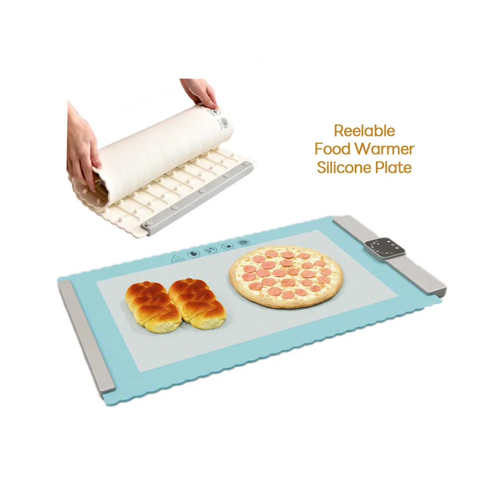 Food Warmer Tray Home Rollable Silicone Pad Food Heating Plate