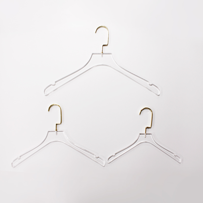 Clear Acrylic Coat Dress Clothes Hangers for Hotel / Garment Stores