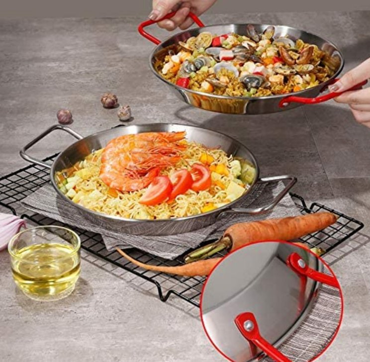 Full Sizes 13" 12" 11 Inch 10 in Servings Sets Nonstick Skillet Pan Paella Perfectly for Outdoors Camping Parties