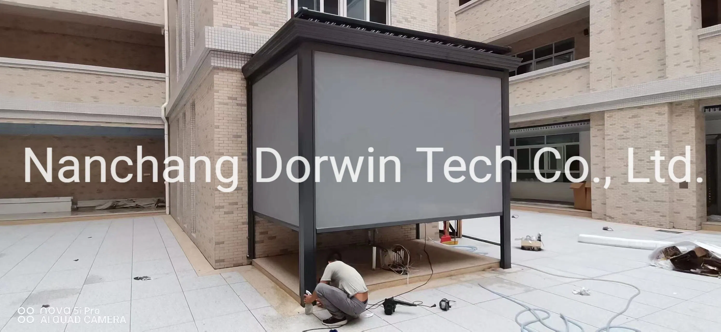 Wall-Mounted Party Wedding Tent Awning Car Parking Shed Louver Roof Aluminum Pergola