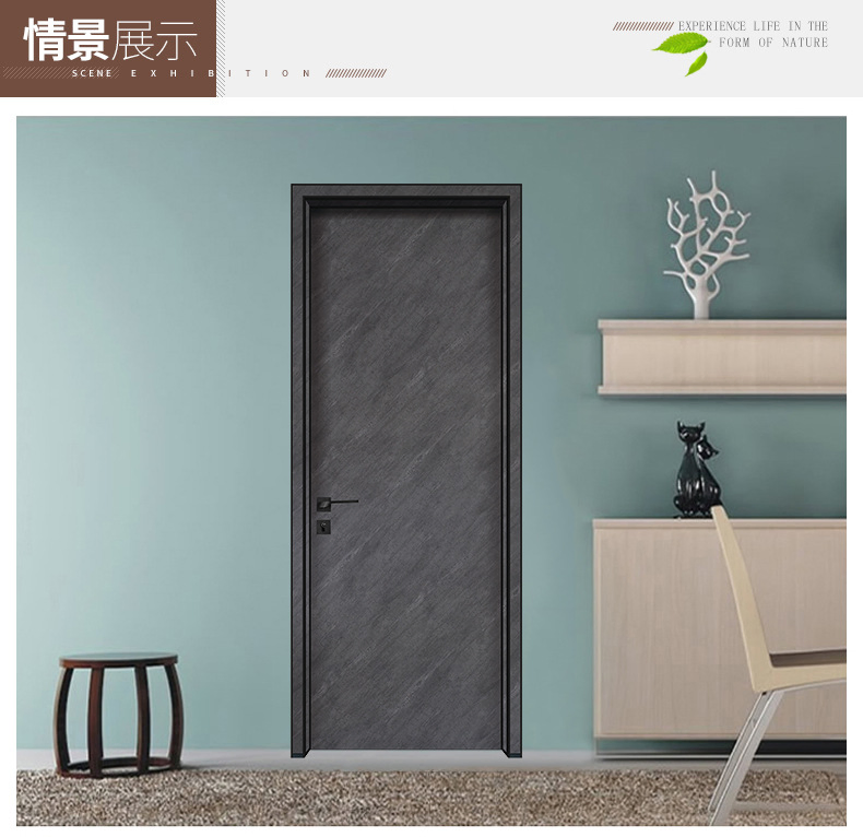 Interior Doors Wood Aluminum Luxury Hollow Core Black Double Finished Waterproof European Door