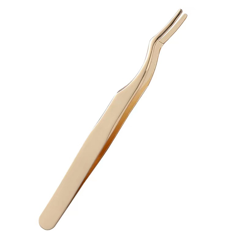 Eyelash Extension Tweezers Straight and Curved Tip Eyelash Applicator Tool Stainless Steel Quality MOQ 50pieces