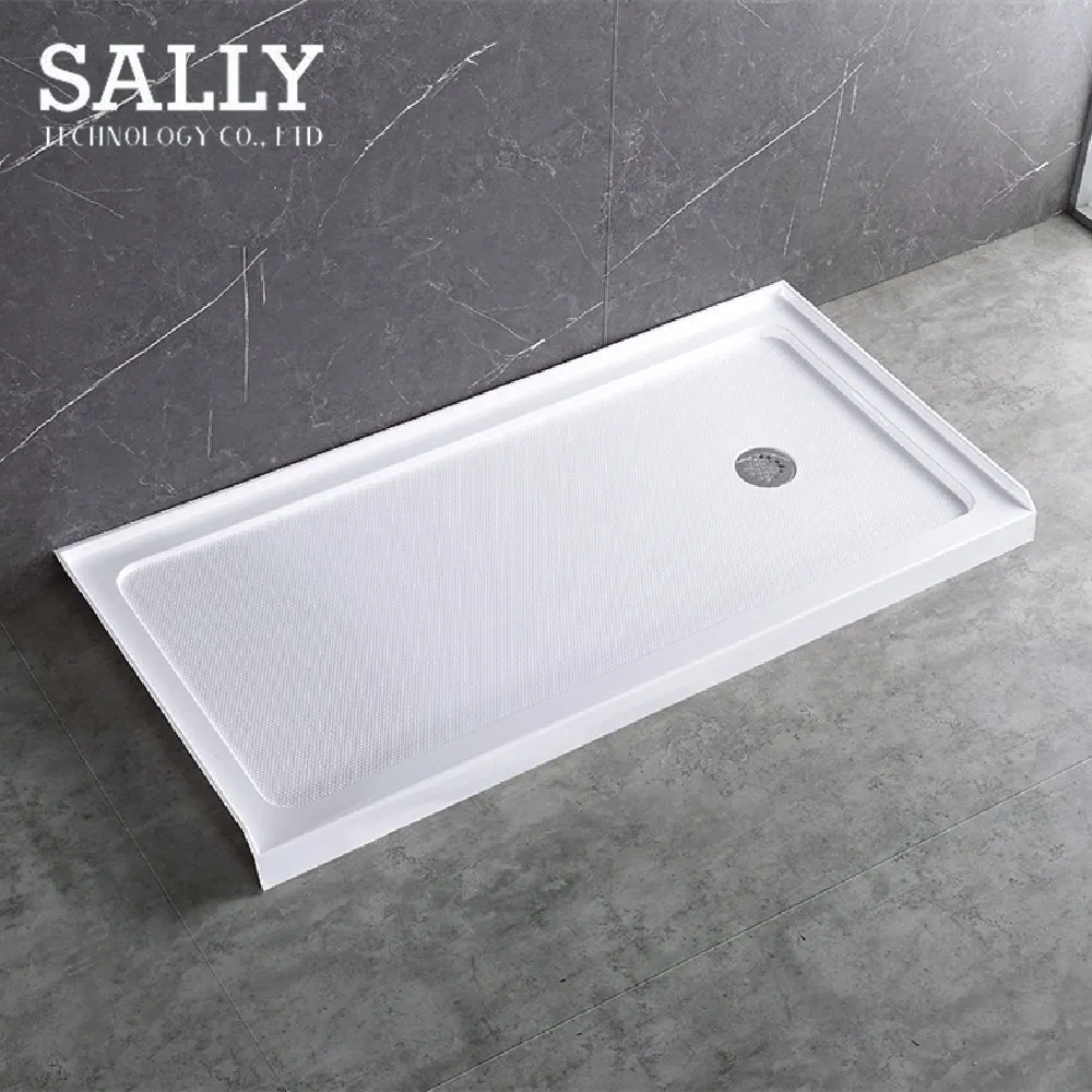 White Acrylic Rectangular Shower Tray with Center Drain 48*34 Inch