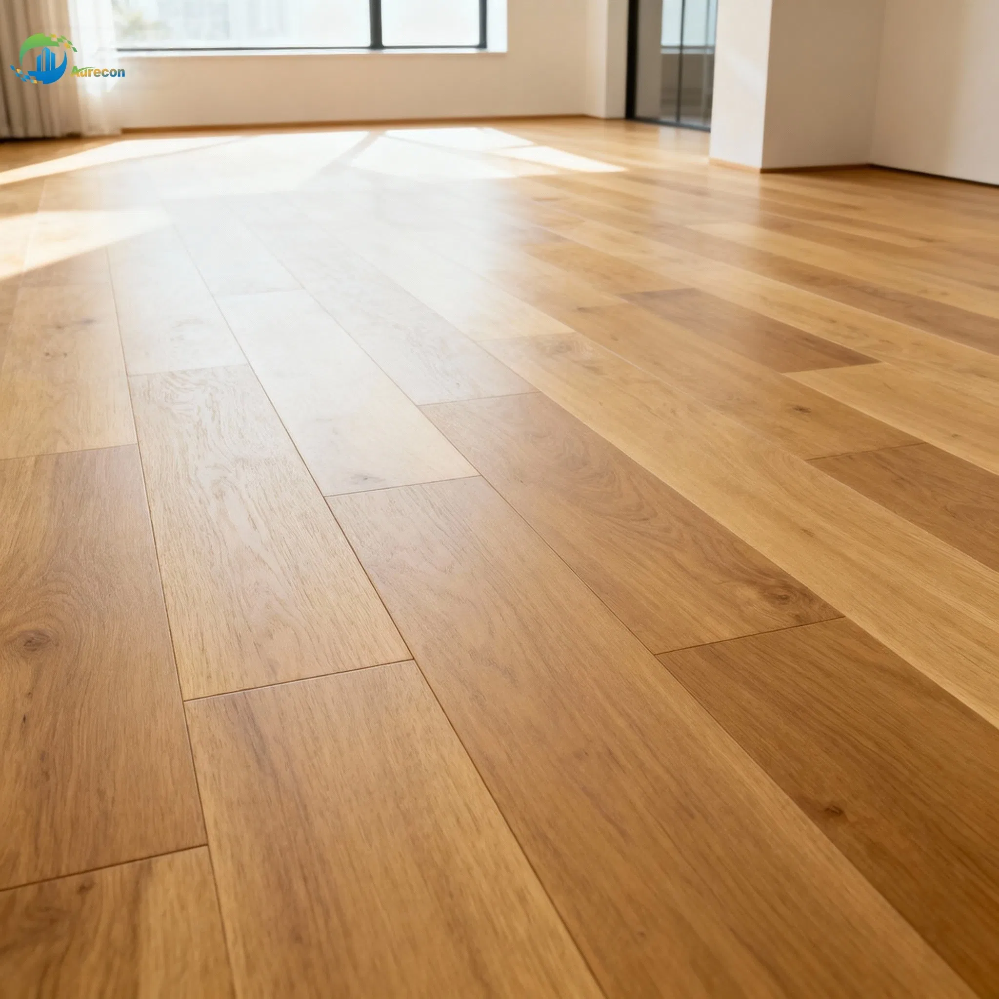 3-Layer Solid Wood Oak Engineered Flooring - Moisture-Proof Office & Hotel Locking Type