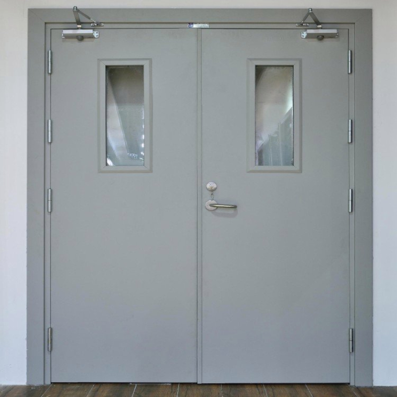 Industrial Galvanized Steel Fire Rated Warehouse Partition Steel Door with Hinges