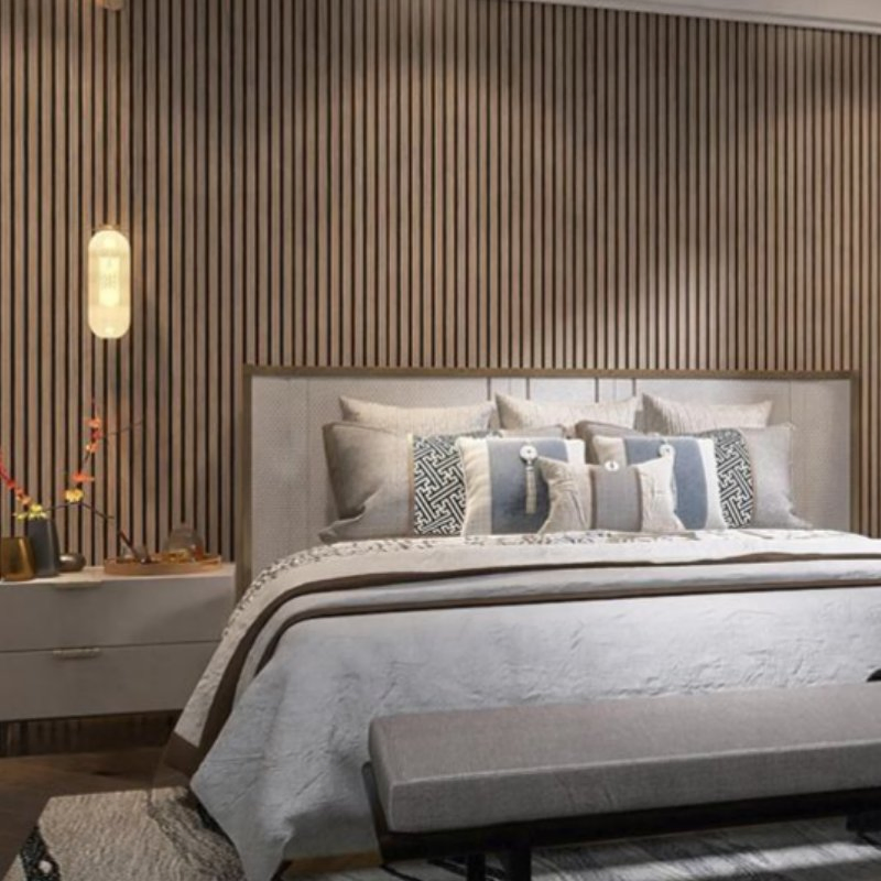 Homes Decorations Wall Panel Boards Sound Proofing Wooden Slat Polyester Acoustic Panel