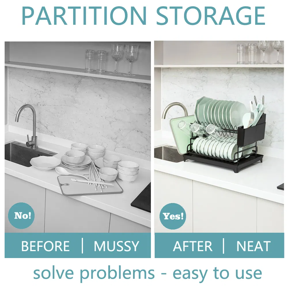 Двухъярусная сушилка для посуды над раковиной