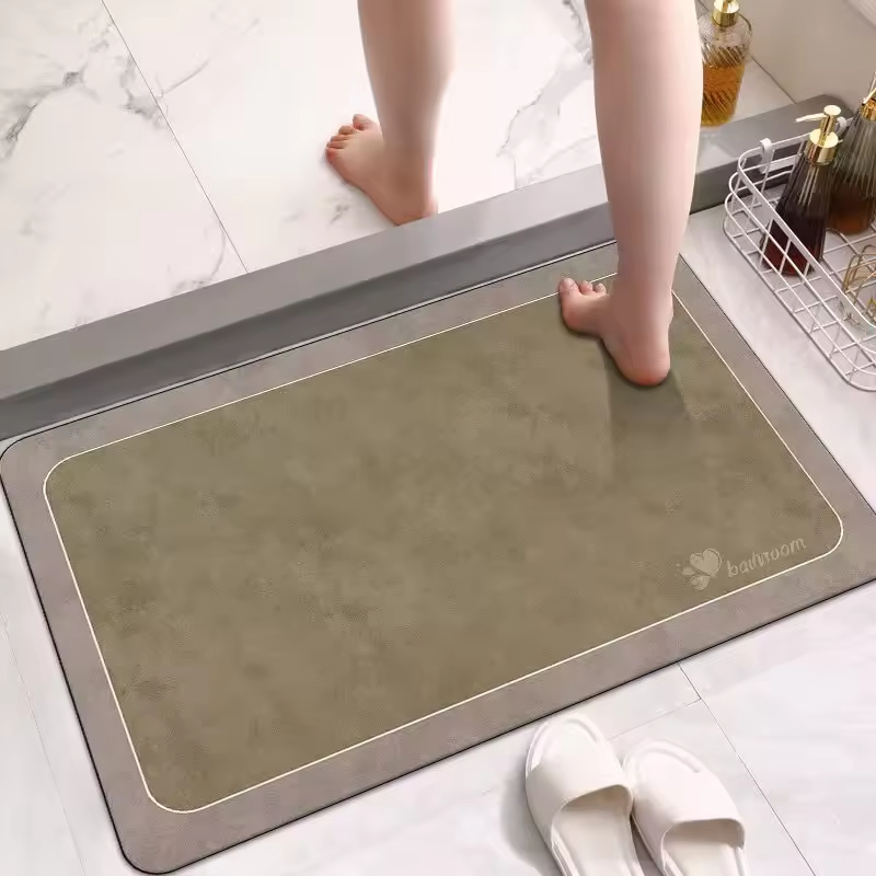 Non-Slip Super Absorbent Quick Dry Toilet Floor Mat Bathroom Rug Carpet Diatomaceous Earth Bath Mat