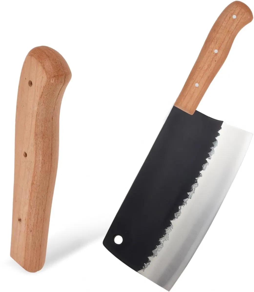 True Wood Handle Grip Method Straight Handle Hardwood Kitchen Knives