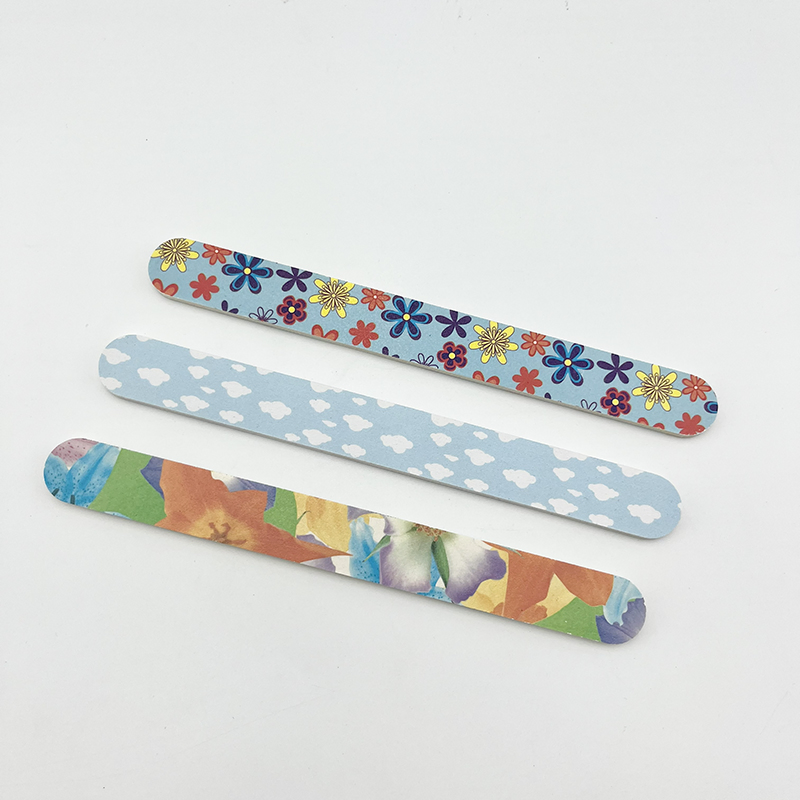 Printing Flower Nail File Nail Rub Strip Manicure Tool Double-Sided Nail Buffer File