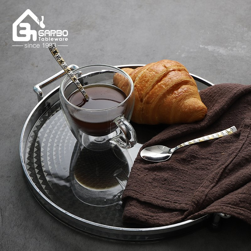Stainless Steel Tea Coffee Spoon with Silver and Gold Handle for Restaurant and Cafe Use High Quality Tea Spoon