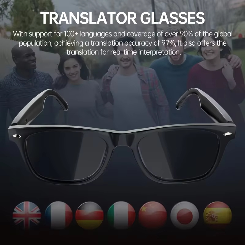 Hot Sale Translation Wireless Bt Call Music Intelligent Control Eyeglasses Outdoor Sunglasses Ai Smart Glasses for Men Women