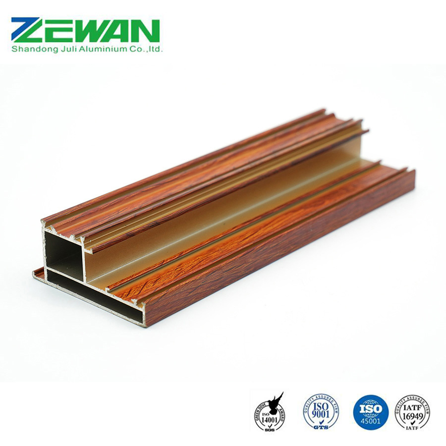 Алюминиевый профиль с текстурой дерева, порошковое покрытие