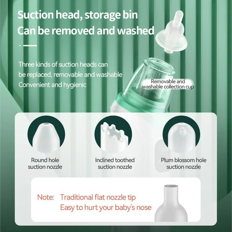High Performance Safety Tool Adjustable Suction Nose Cleaner Electric Baby Nasal Aspirator Music