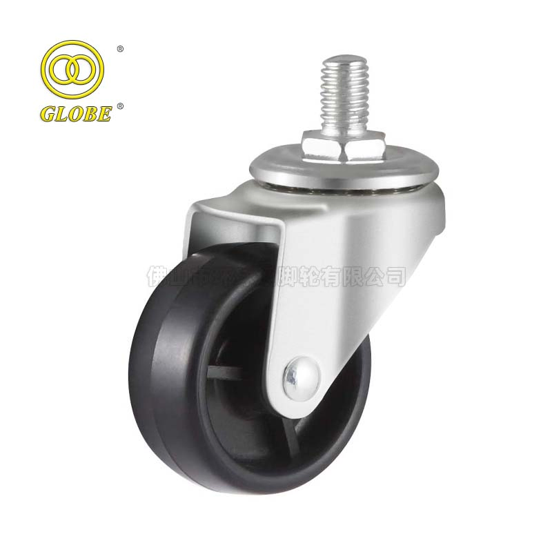 Light Duty Small Capacity 65mm Light Duty Threaded Stem PP Caster Wheel