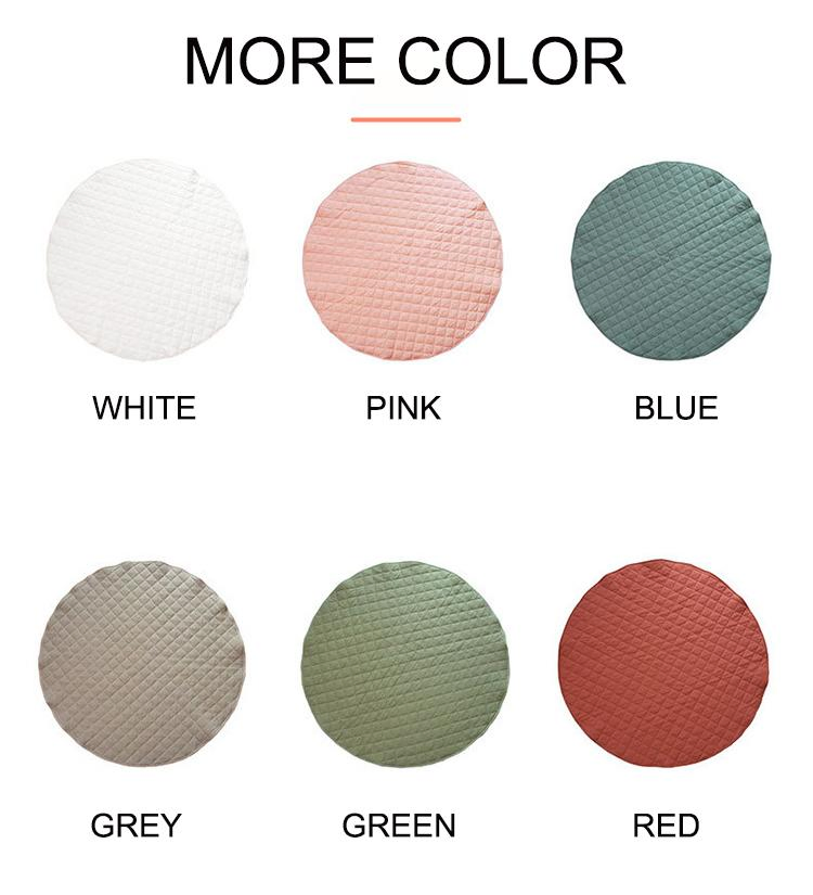 Round Cotton French Linen Soft Quilting Baby Play Mat Gym Mat for Kids