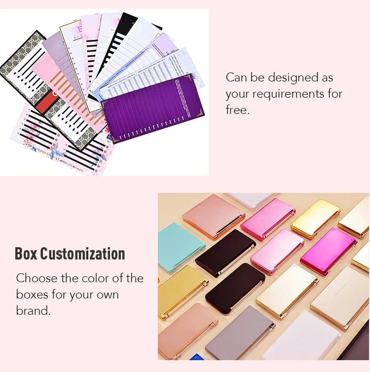 Wholesale Handmade Cashmere Volume Eyelash Extension Trays Individual Mink Dark Matte Black Lashes with Packaging Private Label