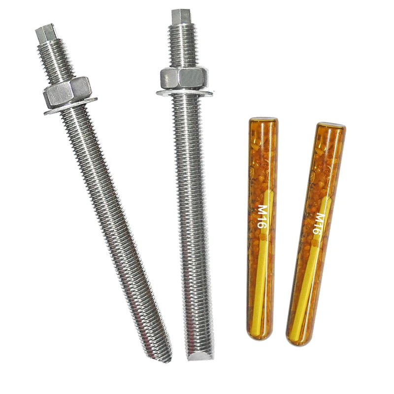 A4 316 Stainless Steel Grade 5.8/8.8/10.9/12.9 Carbon Steel Concrete Hex Drive Stud Bolt Inverted Cone Chemical Anchor