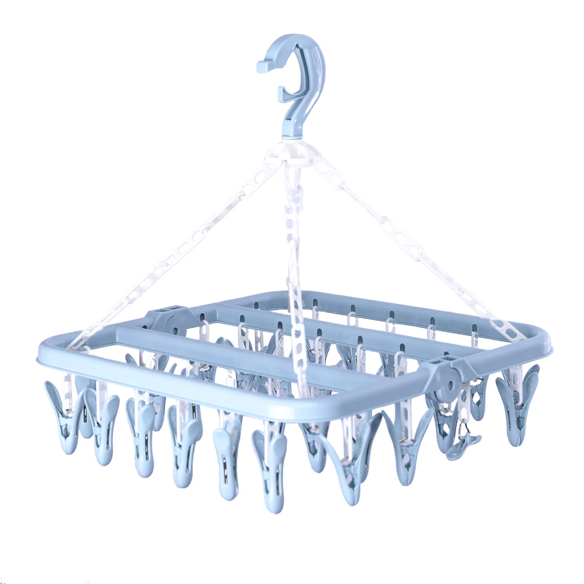 Plastic Foldable Hanging Clip Space Saving Drying Rack Hanger Clothespin