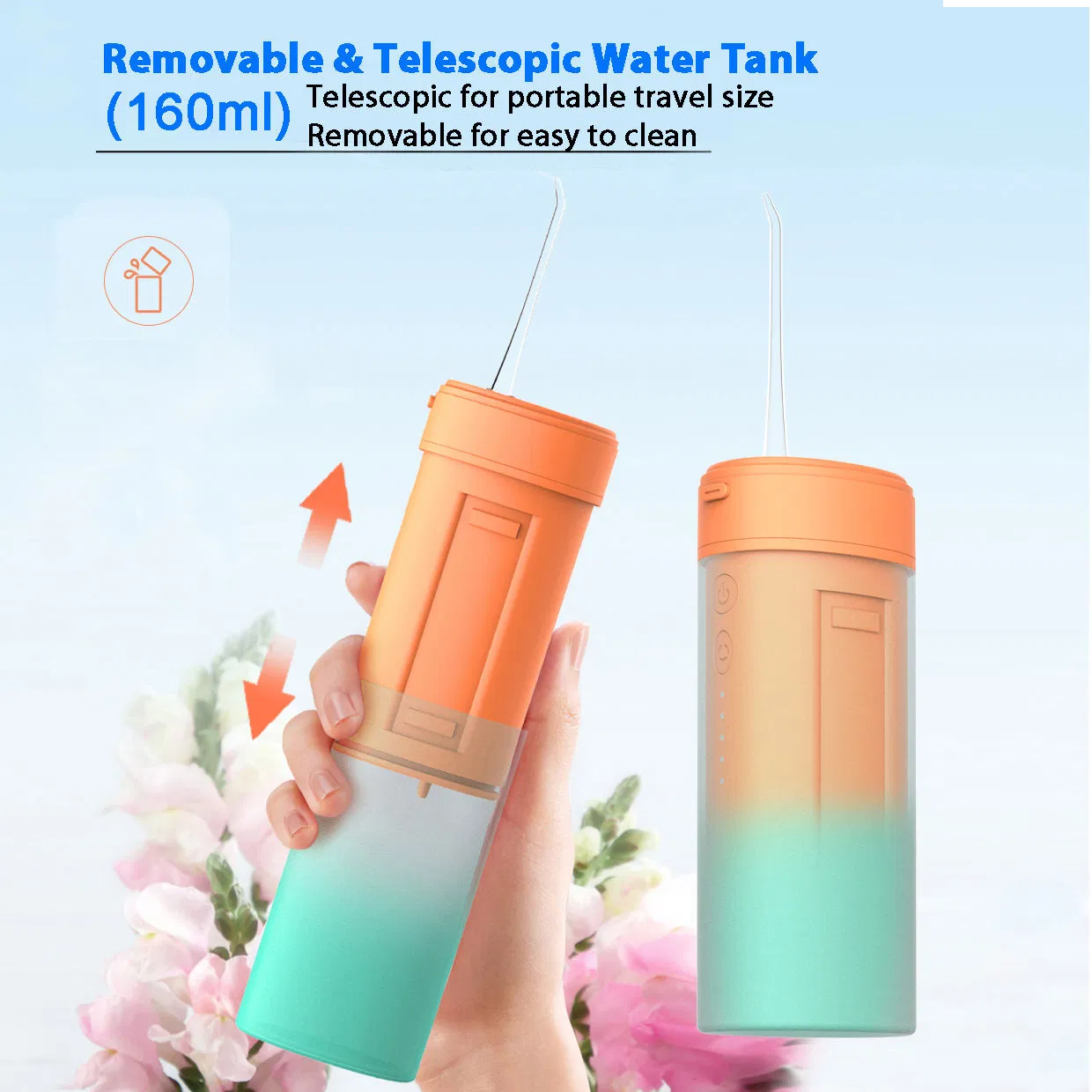 Jssan Scalable Mini Water Flosser Oral Irrigator 4 Mode Pulse High Pressure Oral Cleaner Toothbrush Portable for Travel