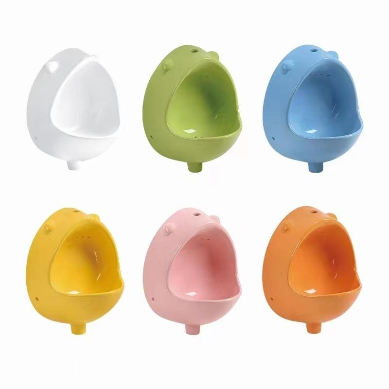 High Level Children Bathroom Colored Ceramic Squatting Pan with Apple Shape Tank Kindergarten Squat Toilet for Kids