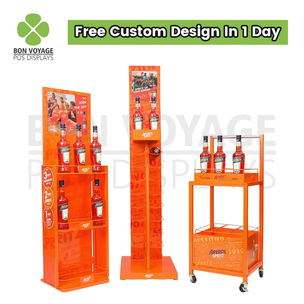 High Quality Eco-Friendly Wine Spritz Display Stand Rack for Shopping Mall