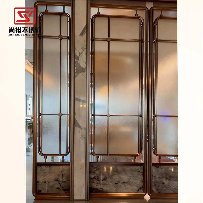 Stainless Steel Glass Screen Stylish Partition for Modern Living Rooms Restaurant
