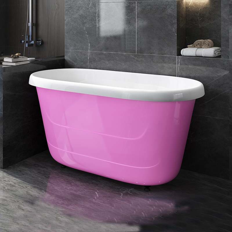 Детская акриловая ванна OKAG, белая с розовым