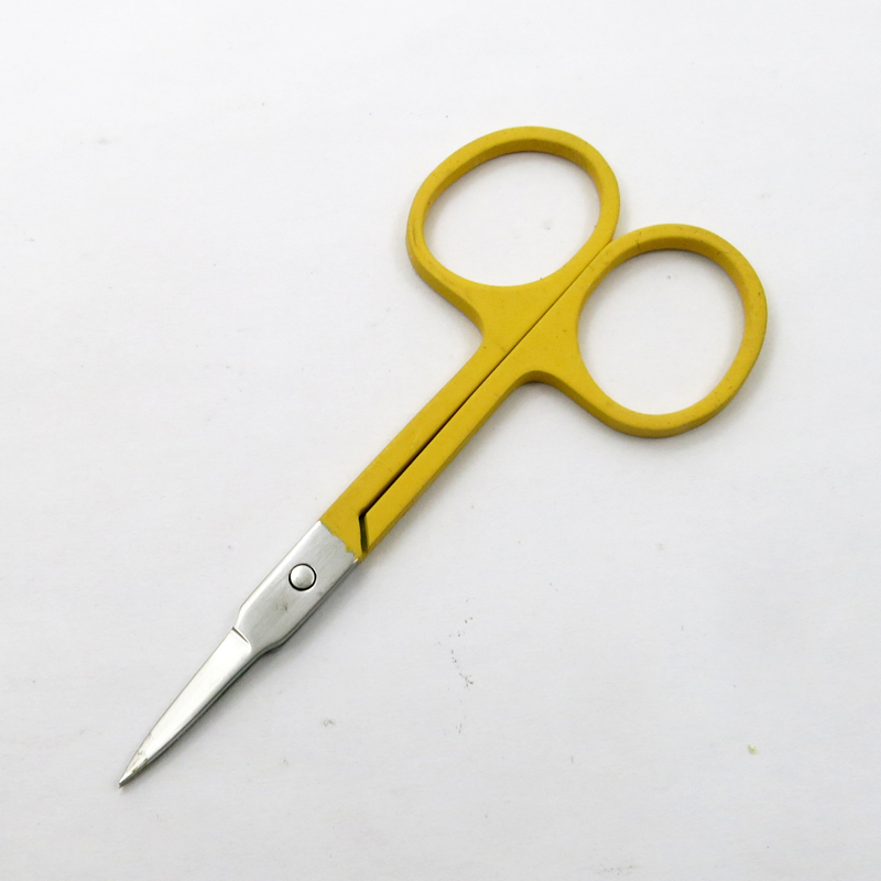 Electronic Coating Rubberized Painting with Stainless Steel Curved for Facial Eyebrow Eyelash Hair Beauty Scissors Beauty Accessories