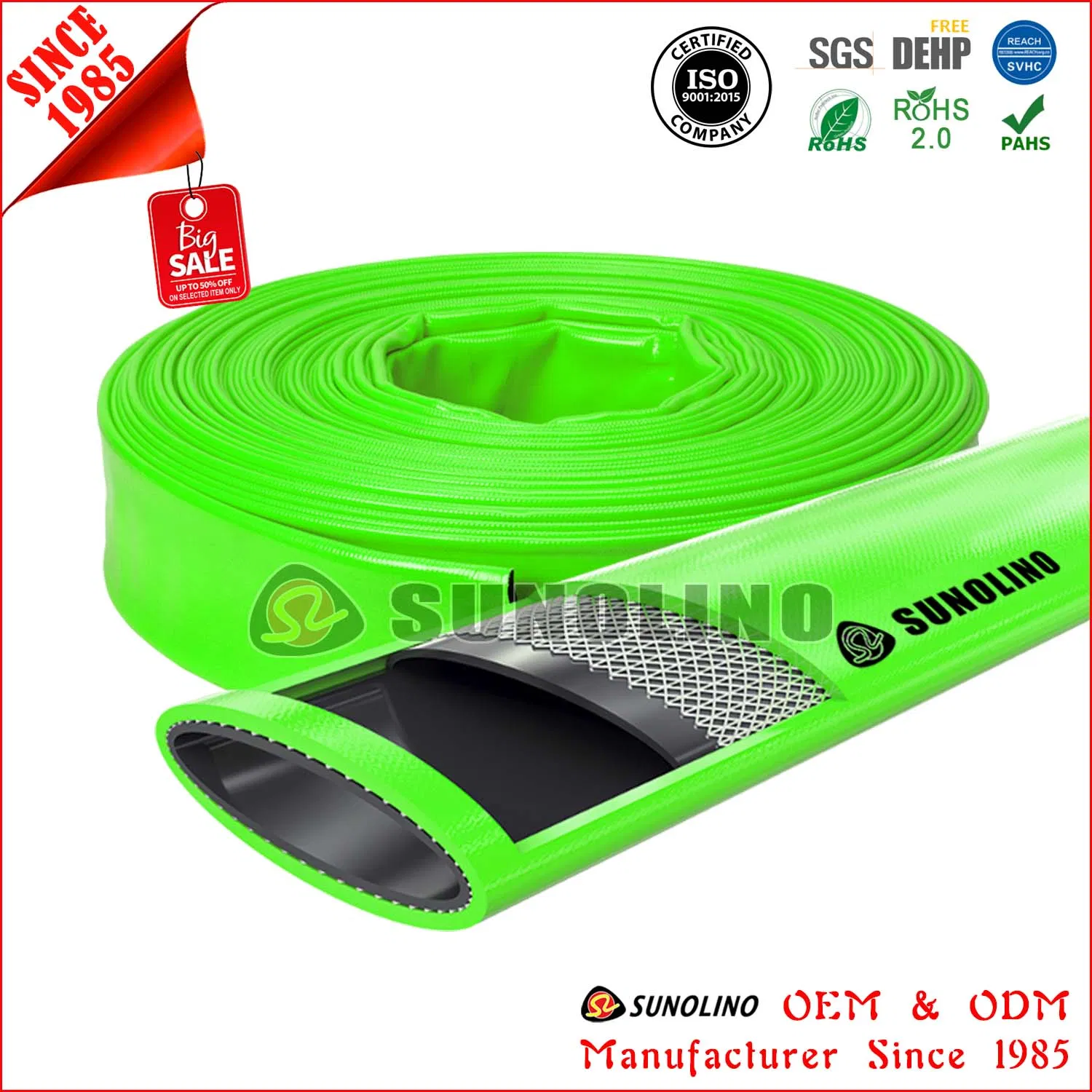 4-30 Bar PVC Quality High Pressure Layflat Hose Plastic Pipe