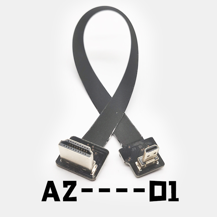 Flex Double Angled HDMI Male Female to Micro HDMI Male Female Electronic Equipment FPC Fpv camera Cable