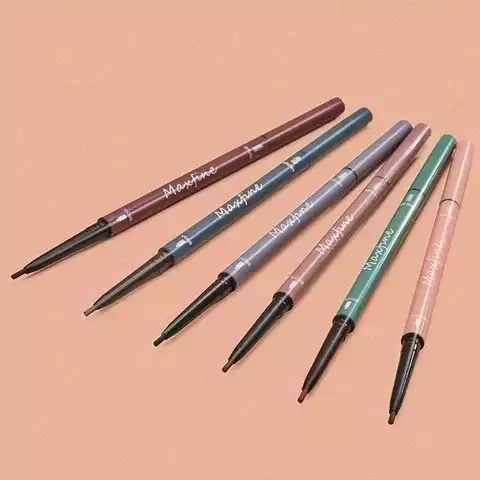Custom Dual-Ended Eye Brow Natural Smudge-Proof Long Lasting Waterproof Automatic Eyebrow Pencil with Brush