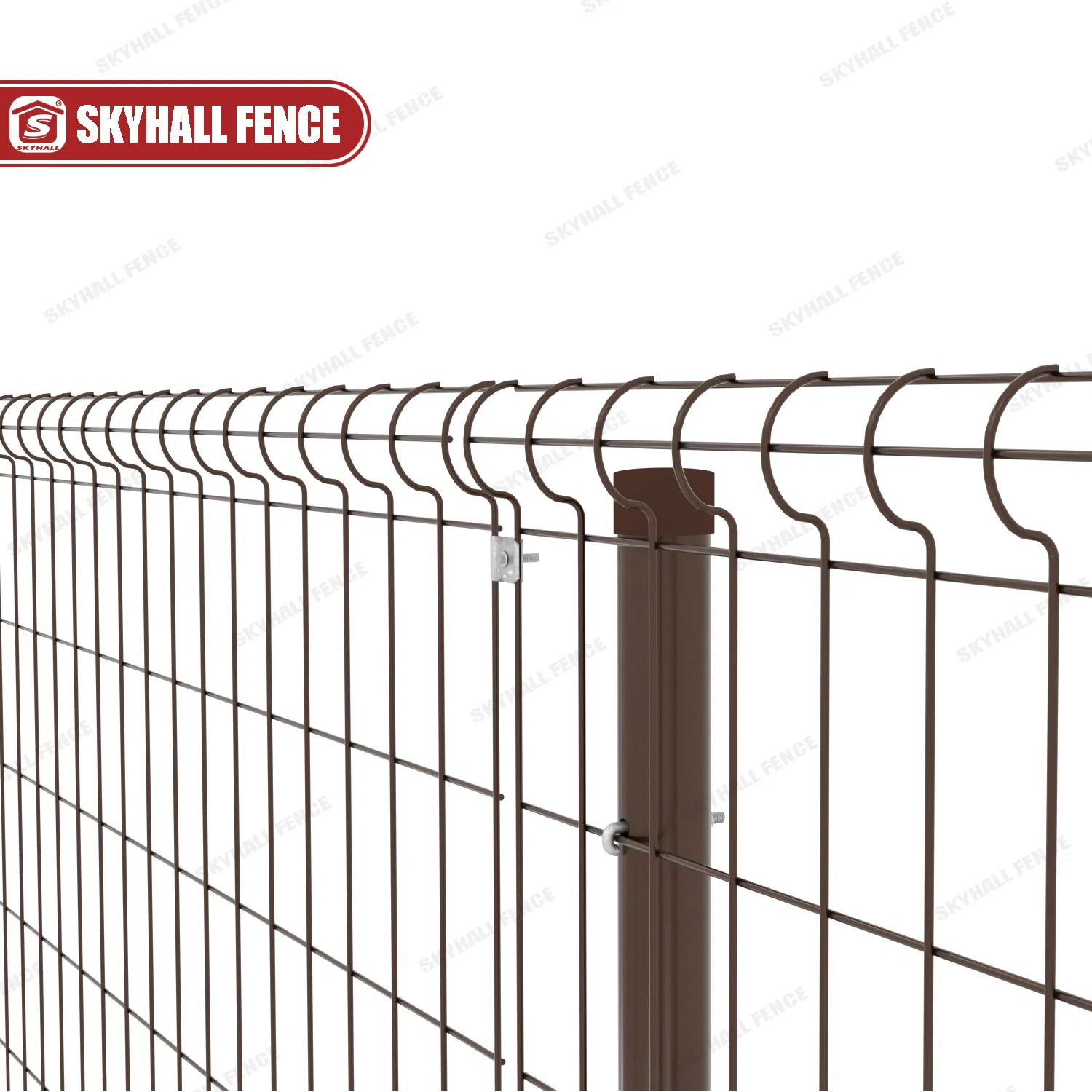 Galvanized Chocolate Brown Powder Coated Welded Solar Farm Fence for Perimeter Protection