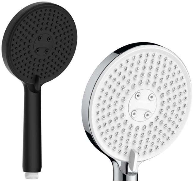 3 Functions 5" Modern Slim Round Style High Quality Economic Cost Painting Matt Black Sanitary Hand Shower with Liquid Silicone Rubber Nozzles