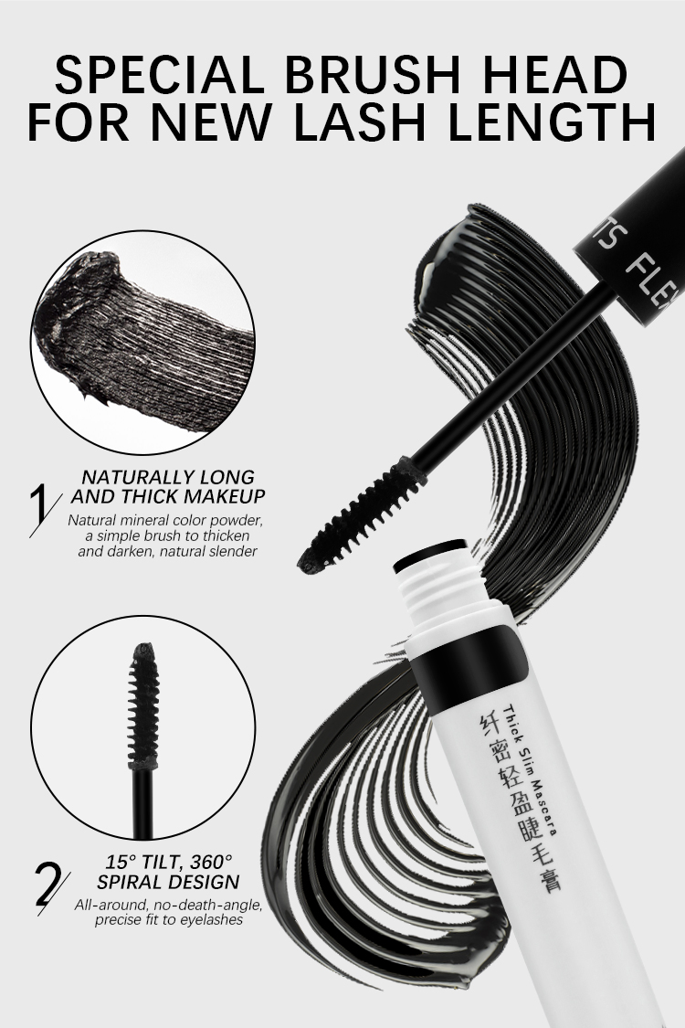 Cosmetics Thick Slim Mascara No Clumping Long-Lasting Makeup Anti-Blooming Mascara