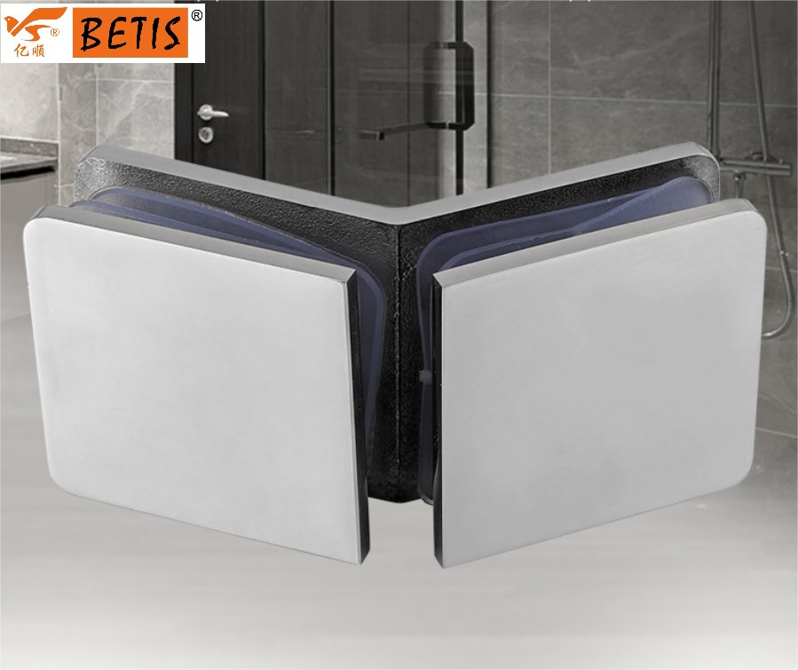 Customize Stainless-Steel Bathroom Shower Enclosure Hardware Heavy Duty 135 Degree Glass-to-Glass Clamp