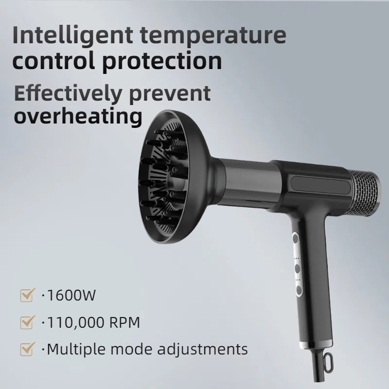 4-in-1 Air Nozzle Shaped Hair Dryer Diffusion Collection Air Collection Rotation Drying Accessories