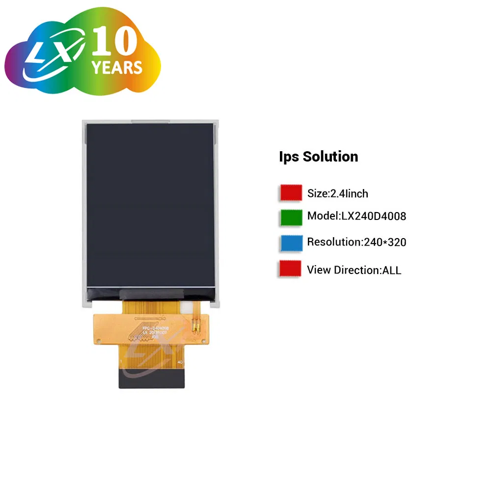 2.4 inch 240*320 IPS QVGA TFT LCD with 8bit MCU Interface from Full auto production factory