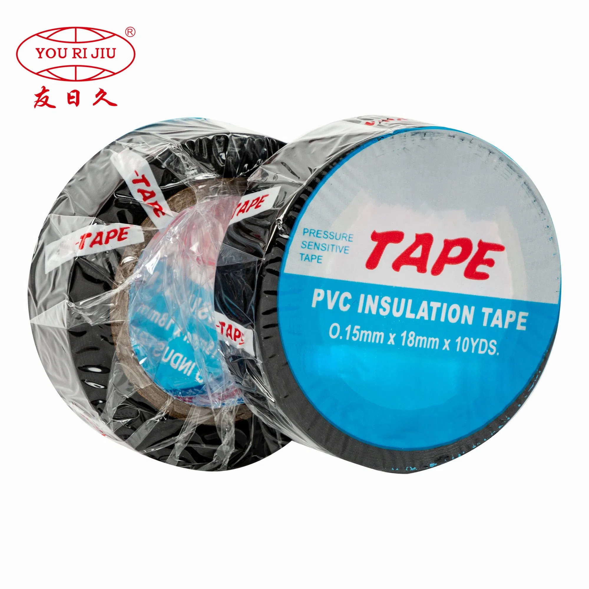 Yourijiu OEM Branded Silver Black Stripe Flame Resistance Wrapping Electrical Insulation PVC Tape