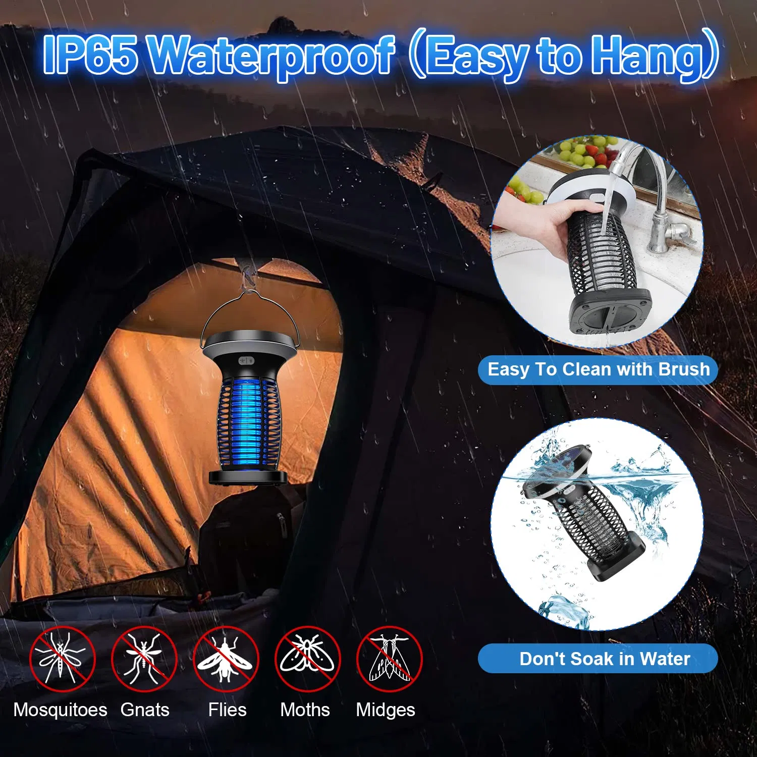 High Quality Hot Solar Bug Zapper Lantern Rechargeable Mosquito Killer
